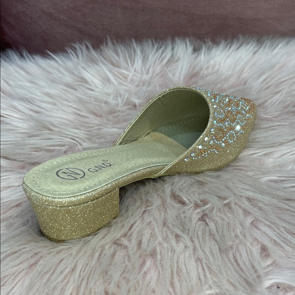 Sparkling Gold Embellished Mules - Picture 4 of 8